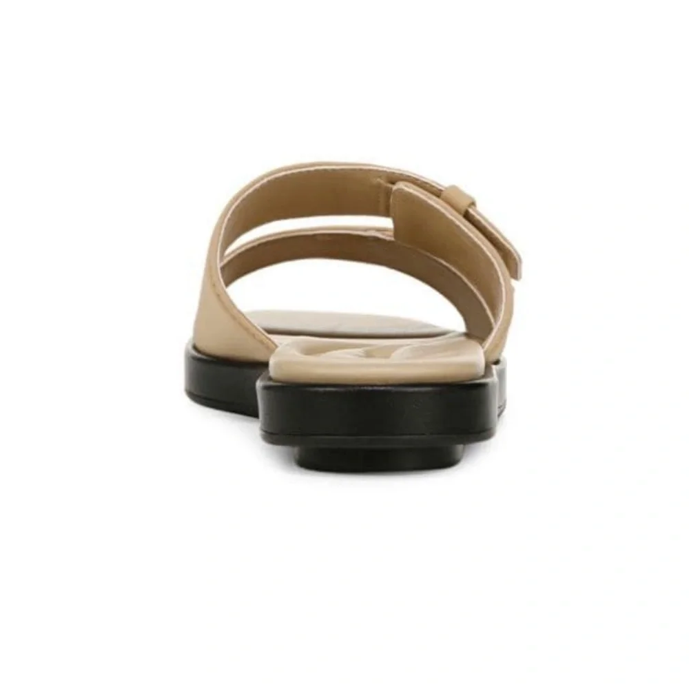 Vince Rhode‎ Dual Strap Flat Sandals Women's Tan Slide Sandals